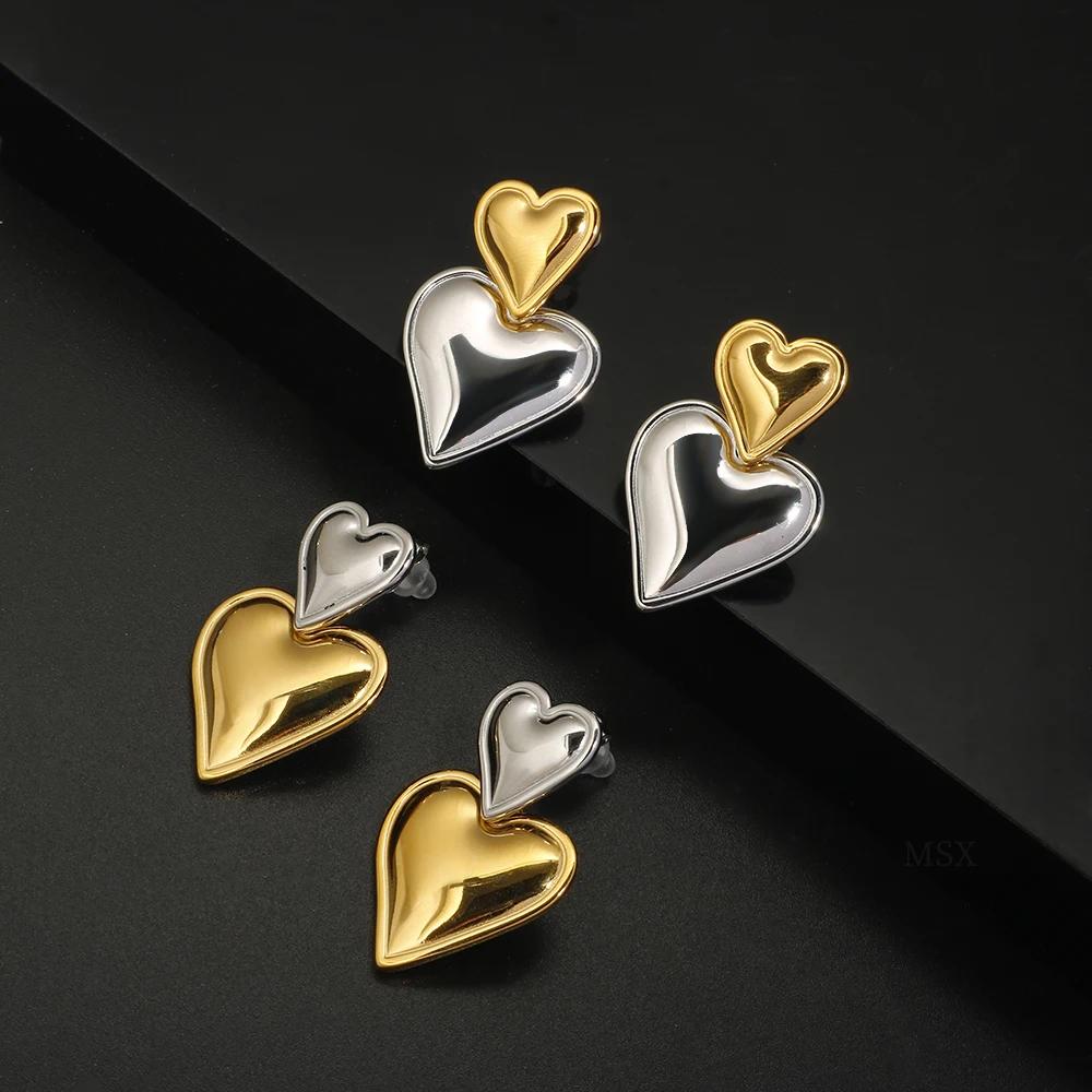 【クーポン利用で4670円】 ペンダント ピアス ステンレス ハート レディース ラブ ホット ダブル デュアル カラー スチール クラシック ファッション ジュエリー 結婚式 ウェディング パーティ ギフトのサムネイル
