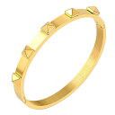 【クーポン利用で4880円】 バングル ブレスレット ステンレス カブ レディース メンズ 贅沢 スチール リベット カフ チャーム 5 ピラミッド 6mm 幅 結婚式 ウェディング パーティ ラッキー ジュエリー