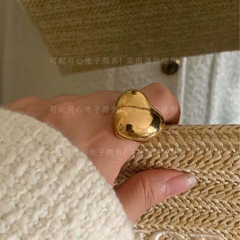  指輪 リング ハート ポール レディース ステートメント ボールド 分厚い かわいい ミニマリスト ジュエリー 新しい