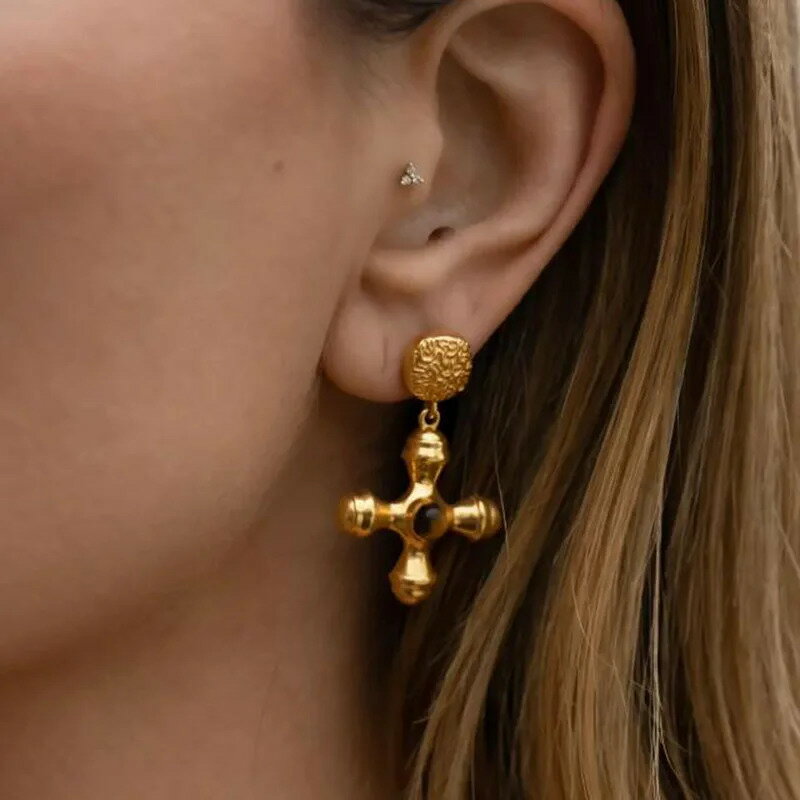 【クーポン利用で5920円】 ピアス 動物 アニマル 緑 グリーン ステンレス ビンテージ ストーン タイガー クロス 揺れる レディース 虎 目 アイズ ダングル スチール ステートメント ナチュラル ジュエリー 非 ターニッシュ