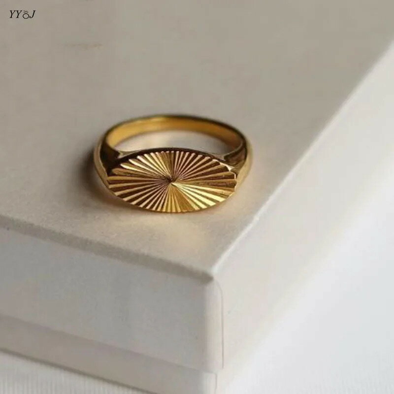 【送料無料】 指輪 リング ステンレス オバール レディース 光線 シグネット スチール 幾何学 防水 ジュエリー ミニマリスト