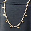 【クーポン利用で3950円】 ネックレス ジルコニア ステンレス ゴールド チェーン ピック 星 レディース スチール スター カラー キュービック ジルコン ネック ファッション ジュエリー(4)