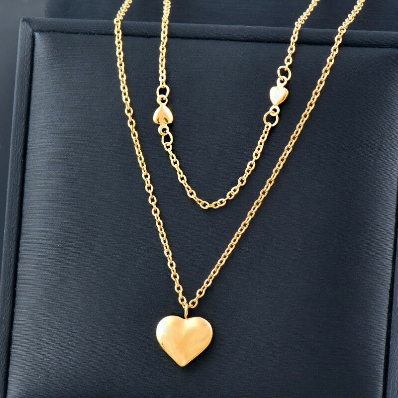 【送料無料】 チョーカー ペンダント ネックレス ステンレス ゴールド ハート レディース スチール ローズ カラー ネック ジュエリー XL