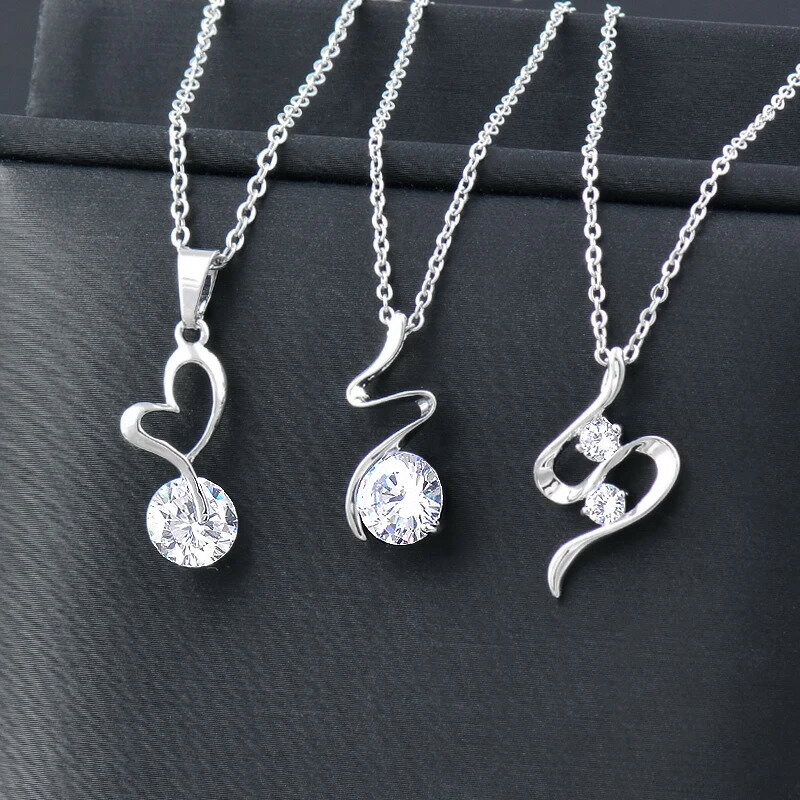 【クーポン利用で3560円】 チョーカー ネックレス クリスタル ステンレス シルバー ハート レディース クラシック カラー スチール 結婚式 ウェディング アクセサリー ジュエリー