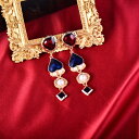 【クーポン利用で3640円】 ピアス ビンテージ 赤 レッド 青 ブルー ドロップ ロング レディース エナメル 結婚式 ウェディング パーティ ジュエリー アクセサリー(4)