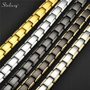 【クーポン利用で3560円】 ブレスレット ステンレス チェーン レディース メンズ トレンド クラシック マグネイト スチール 13mm 幅 ファッション ジュエリー