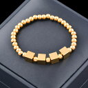 【クーポン利用で4040円】 ブレスレット ステンレス ゴールド ラウンド レディース スチール キューブ ローズ カラー パーティ ジュエリー ハンド