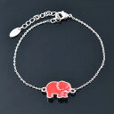 【クーポン利用で3670円】 ブレスレット 動物 アニマル シルバー チェーン ゾウ レディース チャーム エナメル 象 エレファント カラー ハンド ファッション ジュエリー