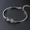 【クーポン利用で3670円】 ブレスレット クリスタル シルバー チェーン 月 星 レディース 弓 ムーン スター ミックス スタイル カラー ハンド ファッション ジュエリー