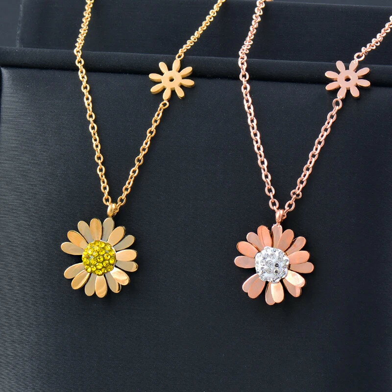 【送料無料】 チョーカー ネックレス 花 フラワー ステンレス ゴールド チェーン レディース スチール ローズ カラー ネック ジュエリー