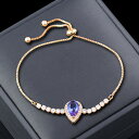 【クーポン利用で3670円】 ブレスレット クリスタル ゴールド チェーン ラウンド ドロップ レディース 贅沢 ティアドロップ カラー ハンド ファッション ジュエリー