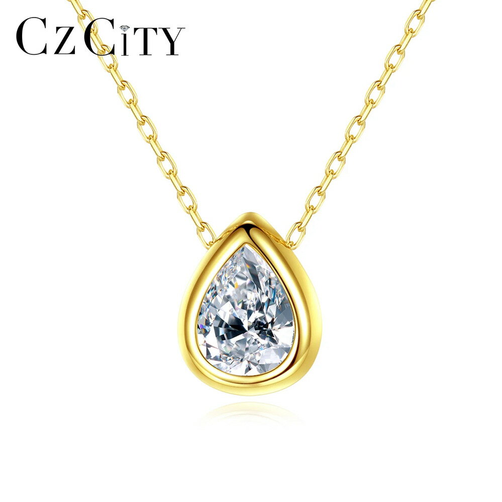 楽天FineJewelrys【クーポン利用で7070円】 ペンダント ネックレス ジルコニア シルバー チェーン ドロップ ピック リング レディース 925 スターリング 水 エレガント 気質 キュービック ジルコン ベゼル セッティング トレンド ギフト