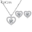 【クーポン利用で12480円】 ピアス 指輪 リング ネックレス クリスタル ビンテージ ブライダル シルバー ハート レディース 純正 925 スターリング 形 シェープ ジュエリー セット スタイル クリア CZ 結婚式 ウェディング