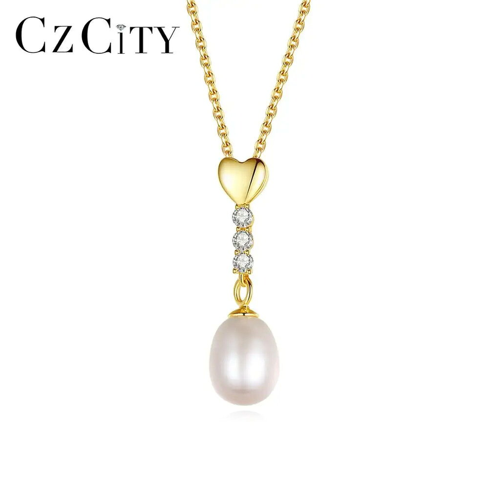 Cubic Zirconia - 【クーポン利用で8580円】 ペンダント ネックレス シルバー パール リング レディース ナチュラル 淡水 100% 925 スターリング 結婚式 ウェディング デート 魅力的 ジュエリー