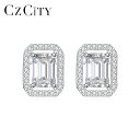 【クーポン利用で15520円】 ピアス ブライダル シルバー スクエア リング レディース S925 スターリング 0.6ct モイサナイト 四角 スタッド エレガント 結婚式 ウェディング パーティ アクセサリー トレンド ファッション ジュエリー