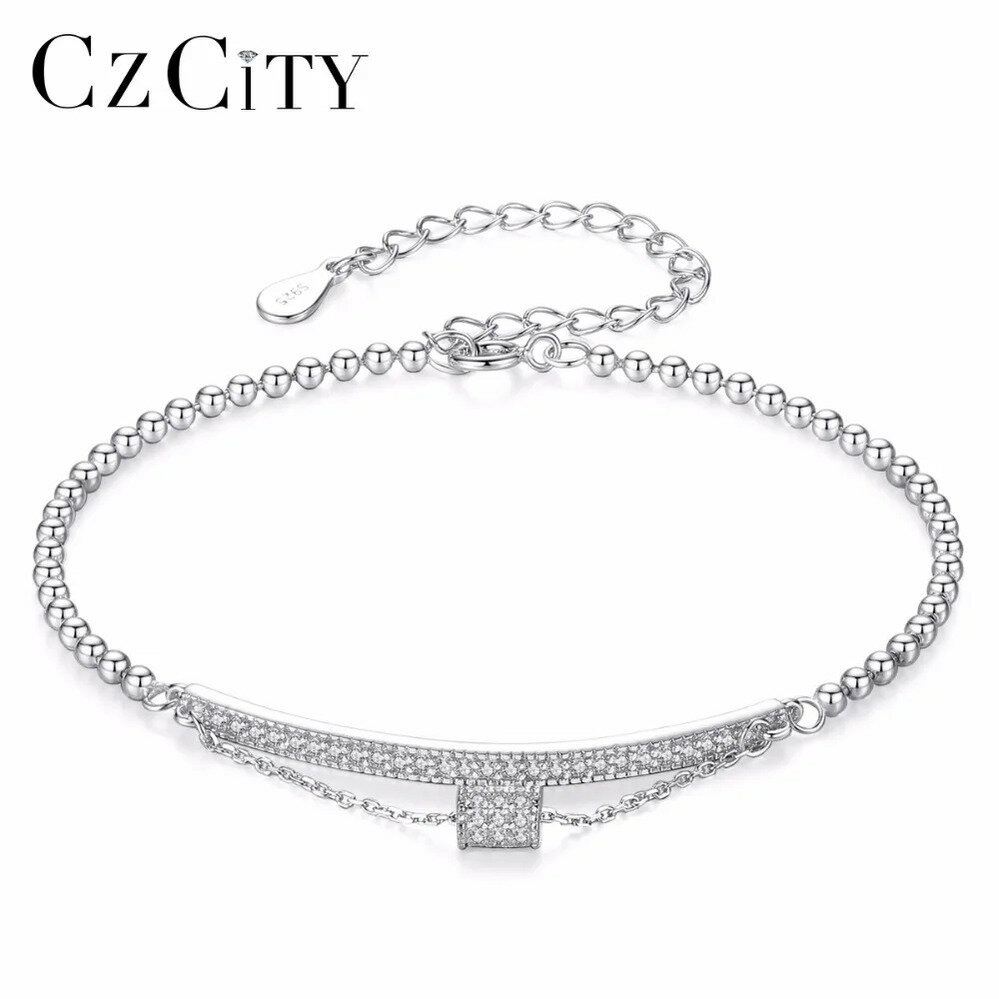 楽天FineJewelrys【クーポン利用で14040円】 ブレスレット シルバー シンプル プラント レディース ブランド ダブル レイヤー 925 ピュア オリジナル CZ チャーム スタイル ガール ジュエリー 友情