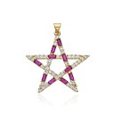 【送料無料】 チョーカー ペンダント ネックレス ゴールド チェーン 星 レディース BOHO カラー 透かし スター チャーム カラフル 象眼細工 CZ DI...