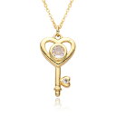 【送料無料】 チョーカー ペンダント ネックレス ジルコニア アメリカ ハート 鍵 レディース メンズ ヨーロッパ マイクロインレイド ジルコン キー チャーム...