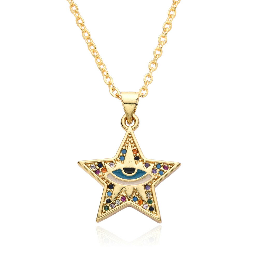 【送料無料】 チョーカー ペンダント ネックレス ゴールド チェーン トルコ レディース カラー ファティマ ハンド チャーム マイクロインレイド CZ 悪 エ...