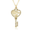 【送料無料】 チョーカー ペンダント ネックレス ジルコニア ゴールド ハート キング LOVE 鍵 レディース カラー 透かし ローズ キー チャーム パヴェ...