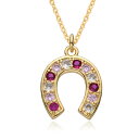 【送料無料】 チョーカー ペンダント ネックレス 動物 アニマル ゴールド チェーン フープ ウマ 馬蹄 U レディース カラー ラッキー 馬 うま ホース チ...