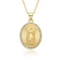 【送料無料】 チョーカー ペンダント ネックレス ジルコニア ゴールド オバール チェーン ピック レディース カラー グアダルーペ イエス ユダ チャーム キ...