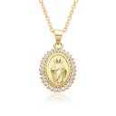 【送料無料】 チョーカー ペンダント ネックレス ジルコニア ゴールド オバール チェーン ピック レディース カラー バージン メアリー イエス セント ベネ...