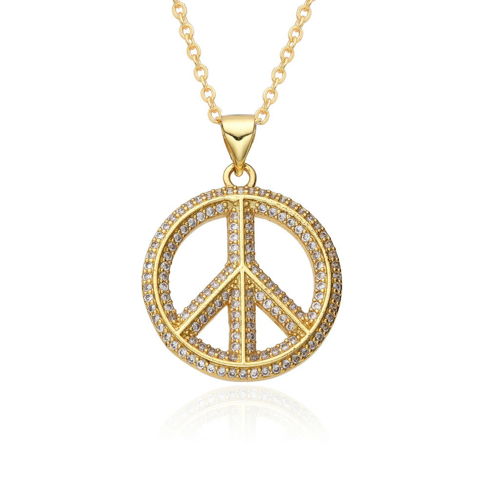 【送料無料】 チョーカー ペンダント ネックレス レインボー ジルコニア ゴールド ラウンド ビーズ レディース カラー ピース サイン シンボル 太陽 コンパ...