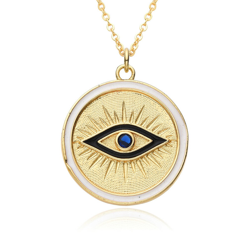 【送料無料】 チョーカー ペンダント ネックレス ゴールド ラウンド トルコ レディース カラー 悪 エビル 目 アイズ チャーム カラフル エモ ウアジェト ...