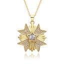 【送料無料】 チョーカー ペンダント ネックレス ヒマワリ ゴールド チェーン 星 レディース カラー ひまわり チャーム マイクロインレイド CZ スター 太...