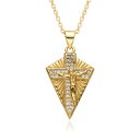 【送料無料】 チョーカー ペンダント ネックレス ゴールド 三角形 クロス バイク 矢印 レディース カラー トライアングル イエス チャーム 象眼細工 CZ ...