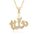 【送料無料】 チョーカー ペンダント ネックレス ゴールド レディース ヒップホップ カラー アラブ イスラム イスラミック チャーム 象眼細工 CZ パンク ...