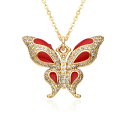 【送料無料】 チョーカー ペンダント ネックレス 蝶 バタフライ インセクト ゴールド チェーン 昆虫 レディース ヒップホップ カラー チャーム カラフル 象...