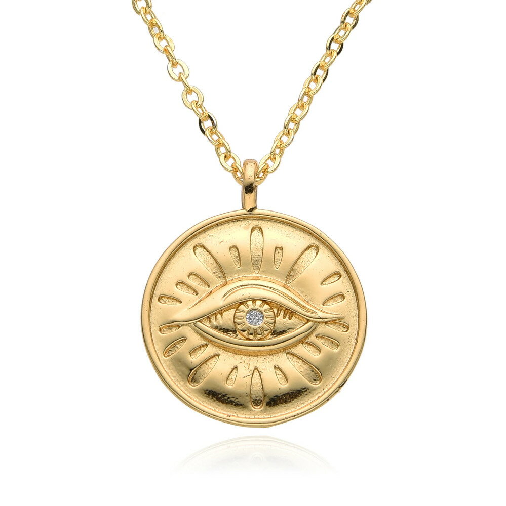 【送料無料】 チョーカー ペンダント ネックレス ジルコニア ゴールド チェーン ラウンド コイン レディース kpop カラー チャーム マイクロインレイド ...