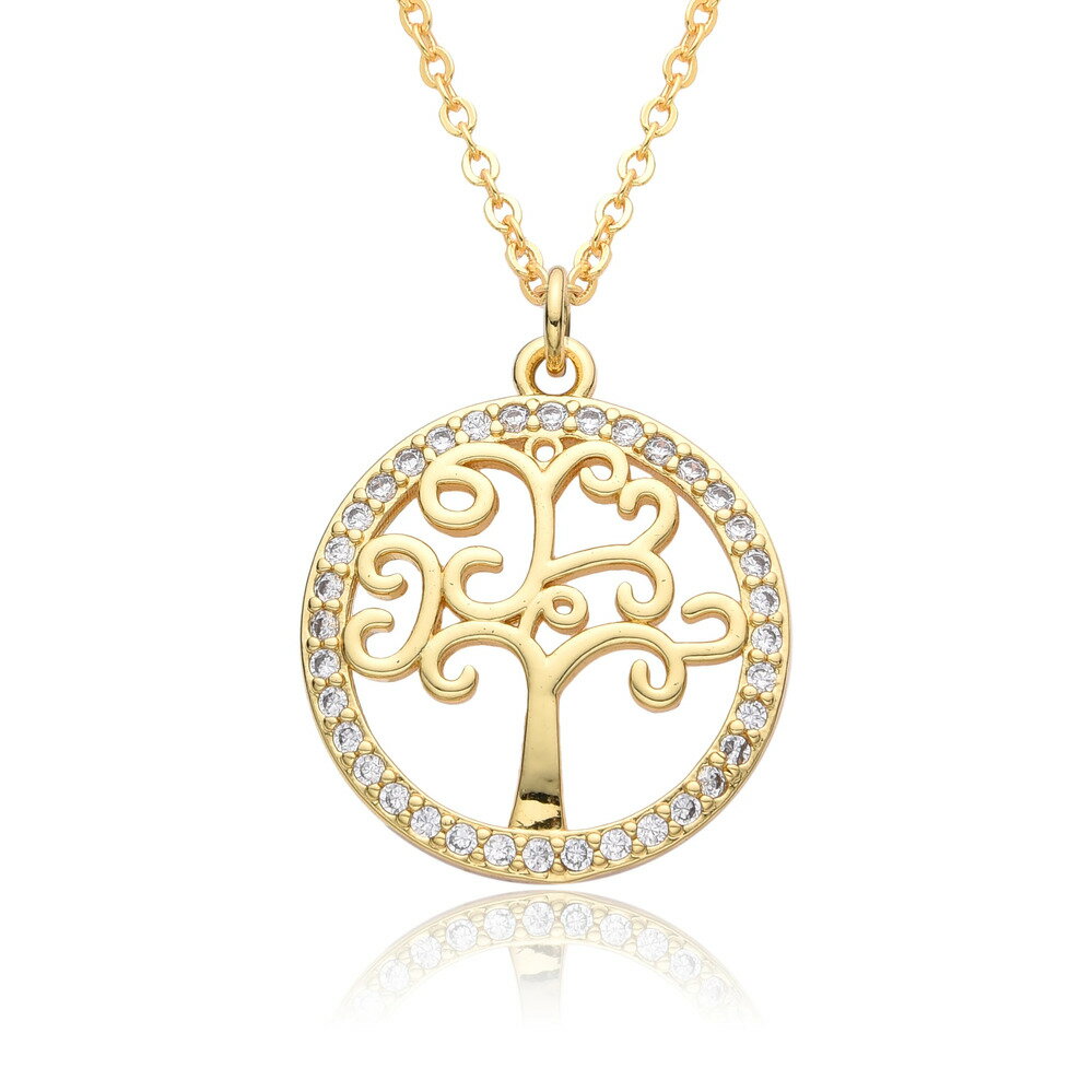 【送料無料】 チョーカー ペンダント ネックレス ジルコニア ゴールド プラント 木の葉 リーフ 植物 レディース 贅沢 木 ツリー ライフ ジルコン チャーム...