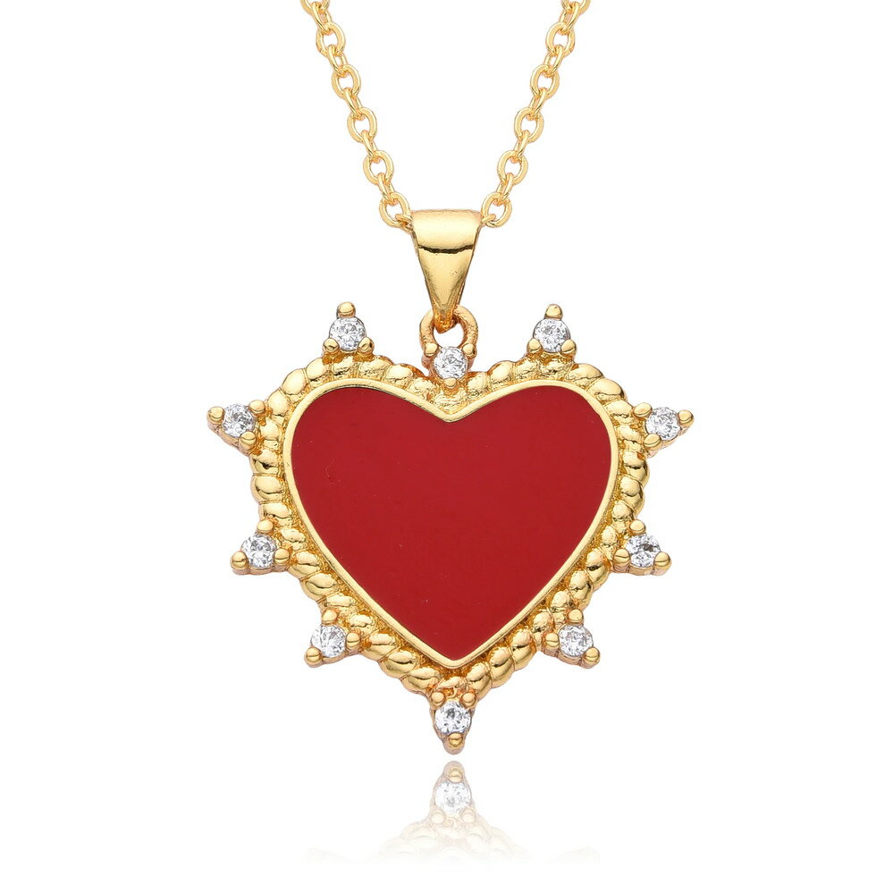 【送料無料】 チョーカー ペンダント ネックレス ジルコニア アメリカ チェーン ハート レディース 新しい ヨーロッパ オイル ドリップ マイクロインレイド ...