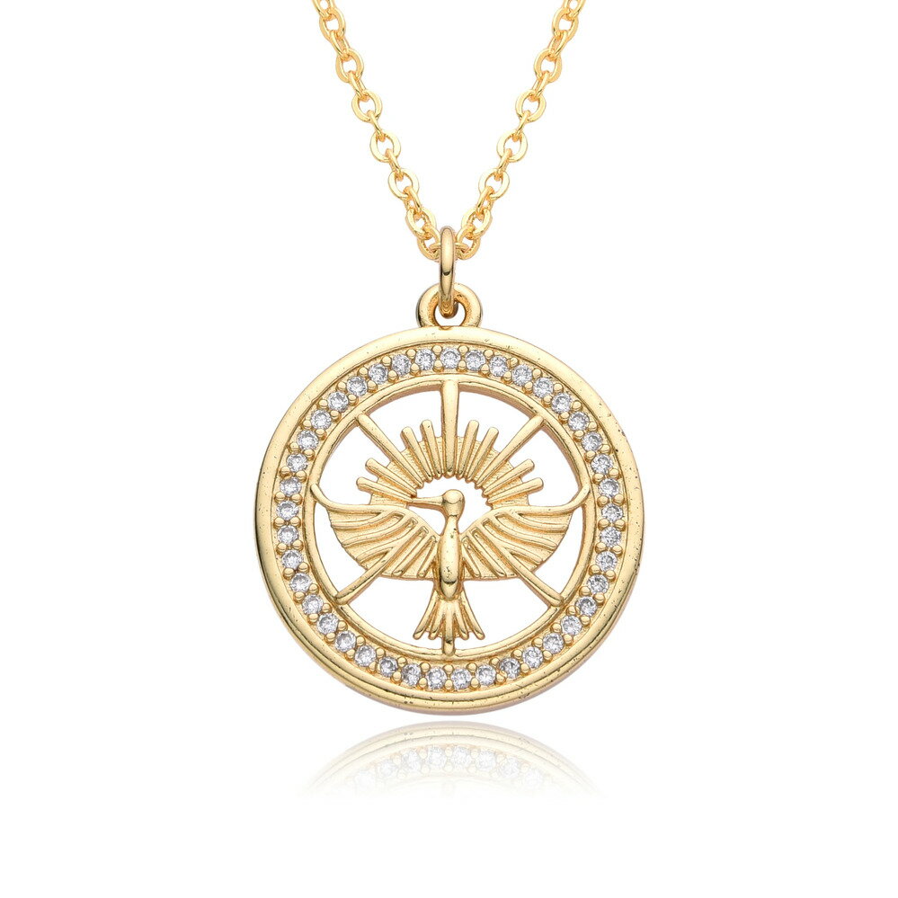 【送料無料】 チョーカー ペンダント ネックレス チェーン ラウンド ハート 鳥 レディース 新しい 透かし チャーム カラフル マイクロインレイド CZ バー...