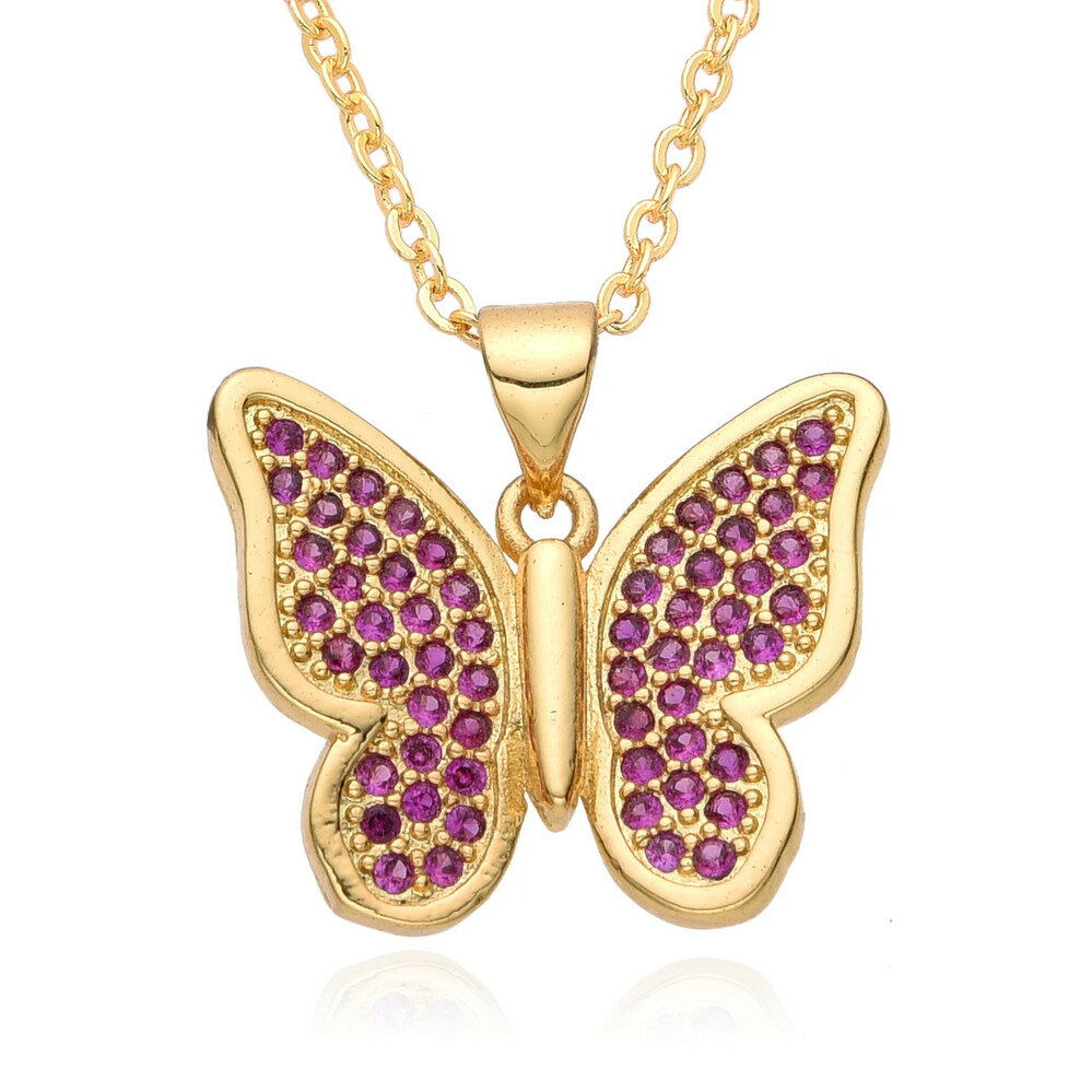 【送料無料】 チョーカー ペンダント ネックレス 蝶 バタフライ インセクト ゴールド チェーン 昆虫 レディース 新しい Y2K カラー チャーム カラフル ...