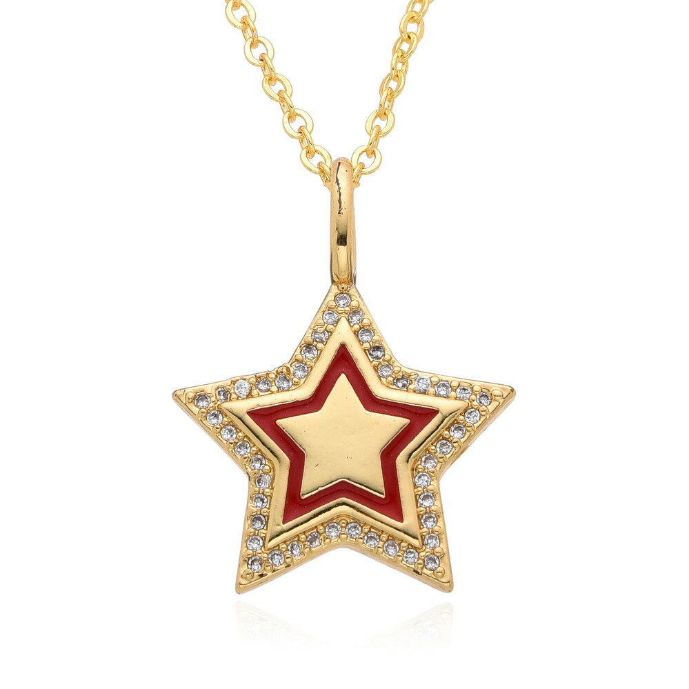 【送料無料】 チョーカー ペンダント ネックレス ゴールド チェーン 星 レディース 新しい Y2K カラー カラフル スター チャーム 象眼細工 CZ kpo...