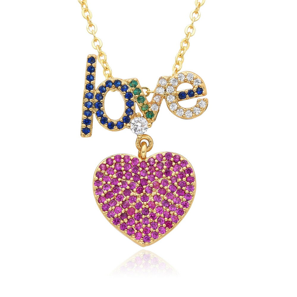 【送料無料】 チョーカー ペンダント ネックレス ゴールド チェーン ハート 矢印 レディース 新しい Y2K カラー チャーム カラフル 象眼細工 CZ EC...