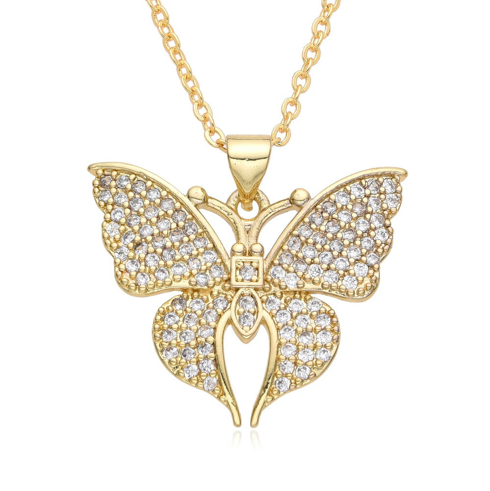 【送料無料】 チョーカー ペンダント ネックレス 蝶 バタフライ インセクト ゴールド チェーン 昆虫 レディース 新しい Y2K カラー 透かし チャーム 象...