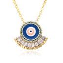 【送料無料】 チョーカー ペンダント ネックレス ジルコニア ラウンド トルコ キング レディース メンズ カラフル 悪 エビル 目 アイズ チャーム 象眼細工...