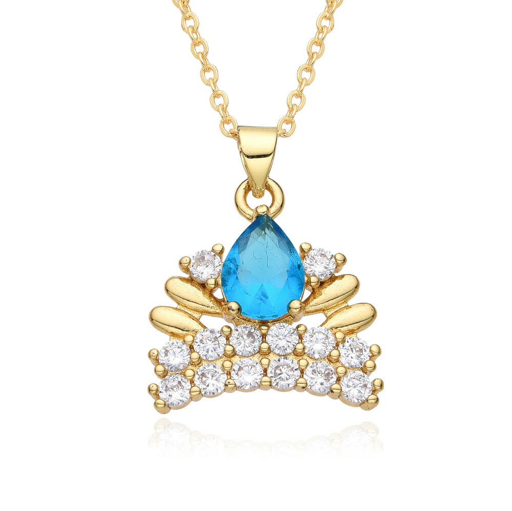 【送料無料】 チョーカー ペンダント ネックレス ジルコニア ゴールド クラウン ハート レディース トレンド カラー マイクロインレイド ジルコン kpop ...