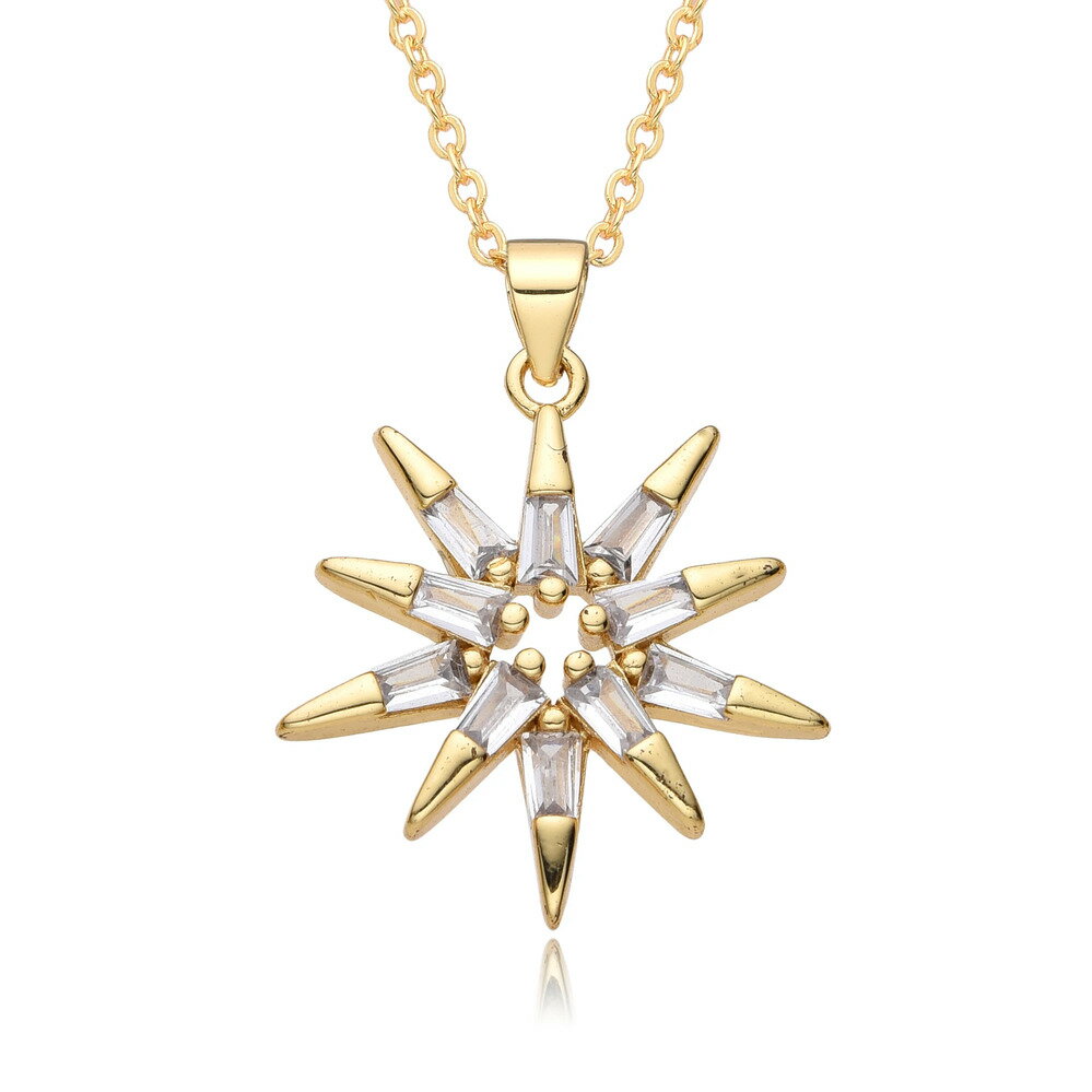 【送料無料】 チョーカー ペンダント ネックレス ジルコニア ビンテージ ゴールド キング レディース メンズ カラー ソーラー 太陽 CZ チャーム マイクロ...