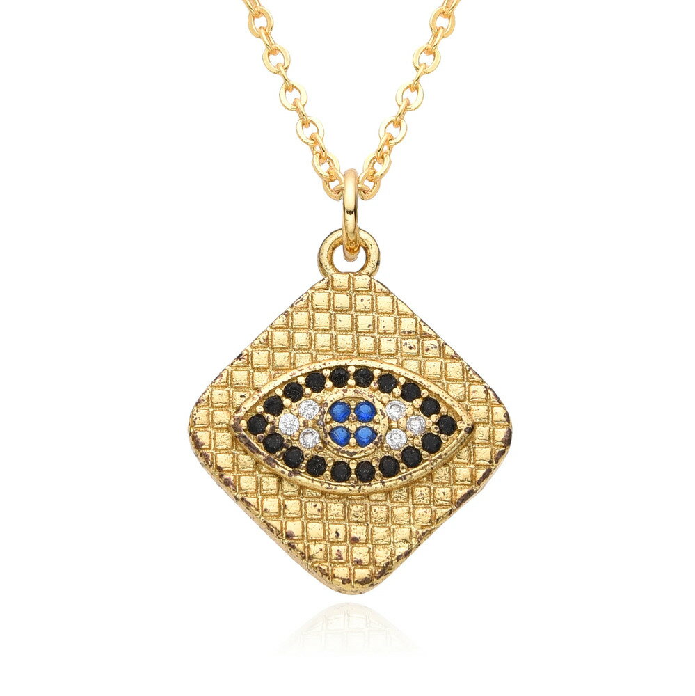 【送料無料】 チョーカー ペンダント ネックレス 動物 アニマル ジルコニア ビンテージ ゴールド スクエア トルコ ゾウ 月 レディース カラー 悪 エビル ...