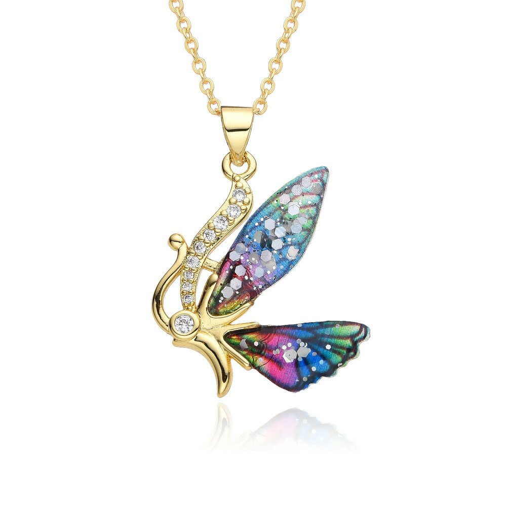 【送料無料】 チョーカー ペンダント ネックレス 蝶 バタフライ ビンテージ インセクト ゴールド チェーン キング レジン 昆虫 レディース Y2K カラー ...