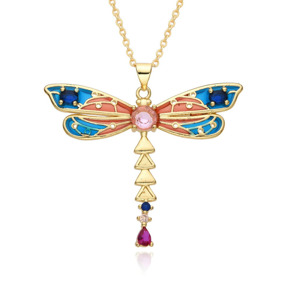【送料無料】 チョーカー ペンダント ネックレス 蝶 バタフライ インセクト ゴールド ドラゴン トンボ 昆虫 レディース Y2K カラー ドラゴンフライ チャ...