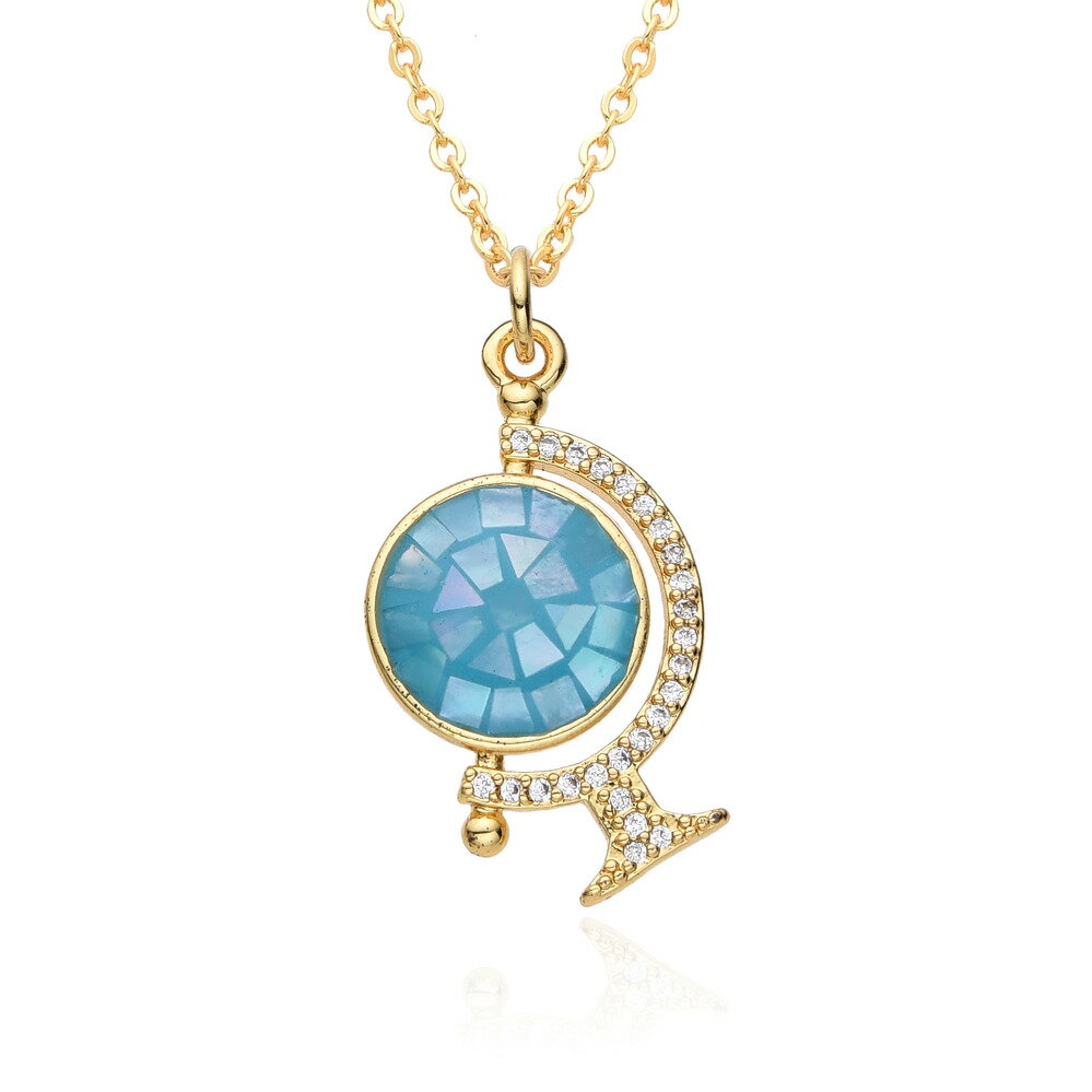 【送料無料】 チョーカー ペンダント ネックレス ゴールド グローブ チェーン レディース Y2K カラー チャーム カラフル マイクロインレイド CZ キャン...