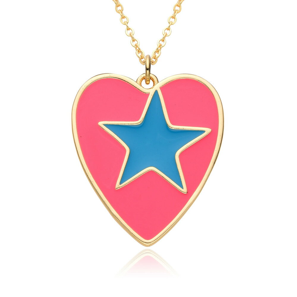 【送料無料】 チョーカー ペンダント ネックレス マルチカラー ゴールド ピンク ハート キング 星 レディース Y2K カラー チャーム オイル ドリッピング...