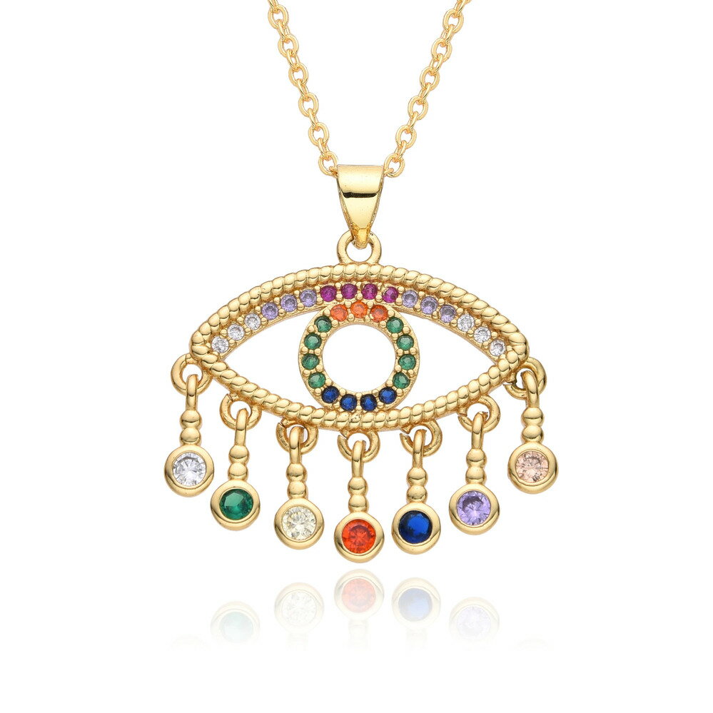 【送料無料】 チョーカー ペンダント ネックレス ゴールド トルコ レディース Y2K カラー 透かし 悪 エビル 目 アイズ チャーム カラフル 象眼細工 C...